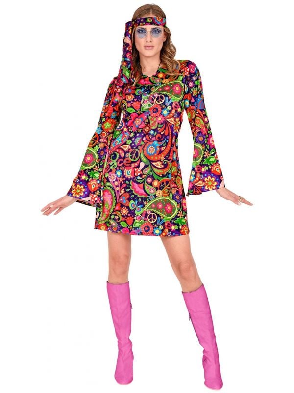 Experiment Selectiekader erotisch Hippie love kleurrijke jurk dames