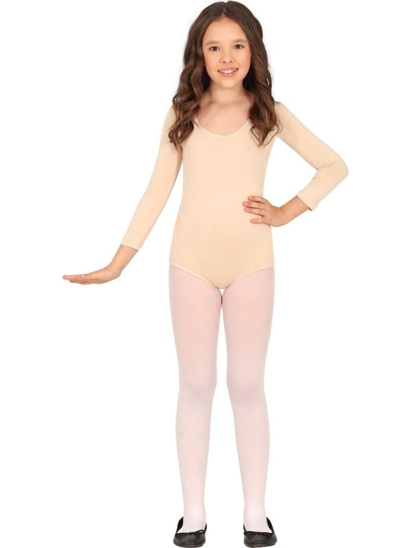 Huidskleur Lange Mouwen Leotard kind