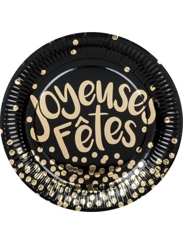 Joyeuses Fêtes' Papieren Bordjes 6 stuks