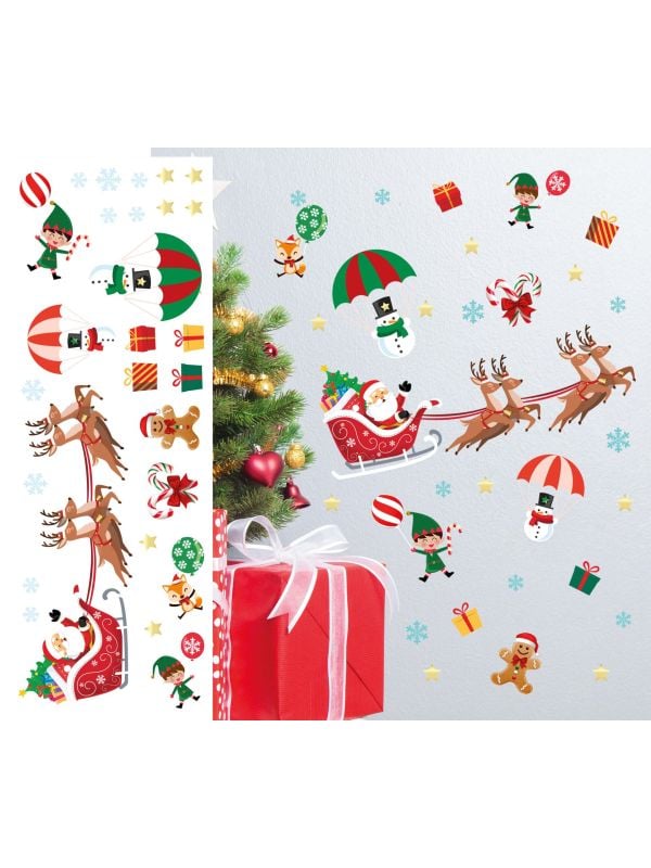 Kerst arrenslee muur stickers