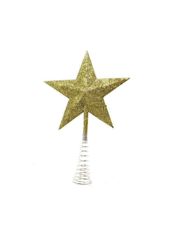 Kerstboom piek ster spiraal goud 23cm