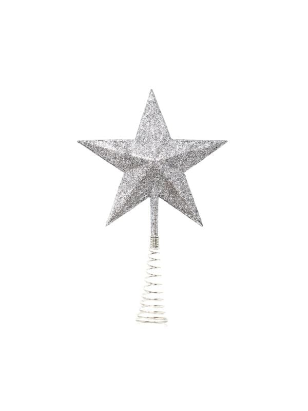 Kerstboom piek ster spiraal zilver 23cm