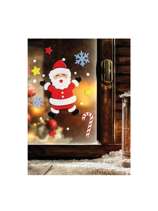 Kerstman gel raamstickers kerst