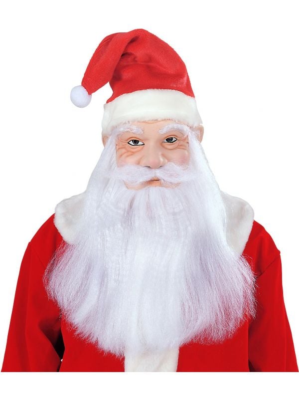 Kerstman masker muts, pruik, baard en snor Carnavalskleding.nl