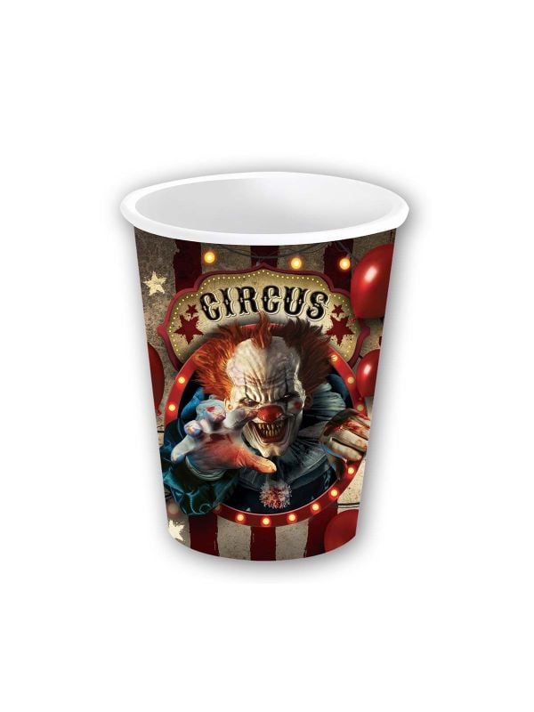 Killer clown circus partybekers 240ml