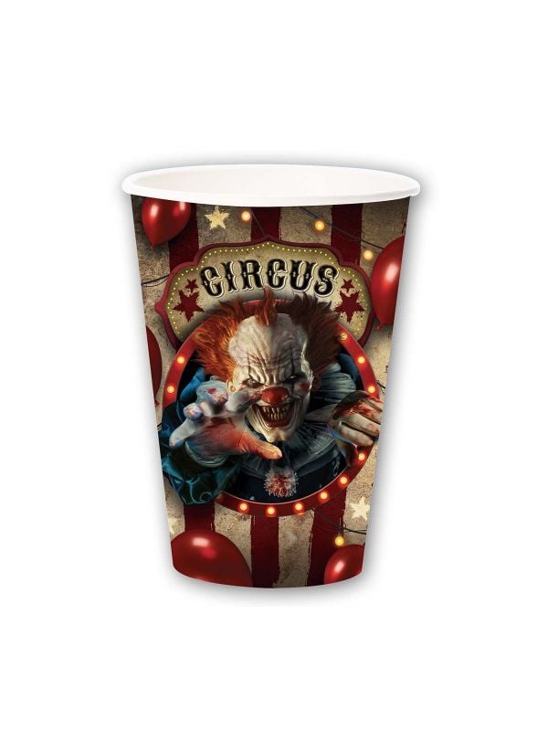 Killer clown circus partybekers 355ml