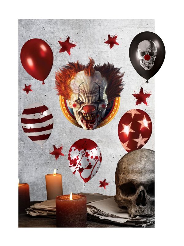 Killer clown halloween muursticker