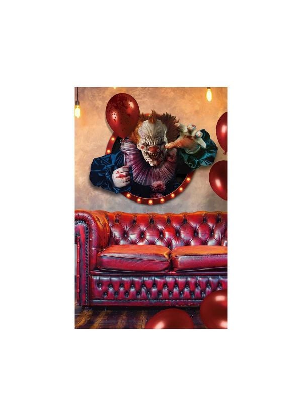 Killer clown halloween wand decoratie groot