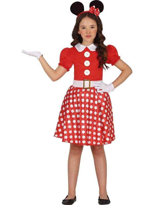 Kinderjurk Pinup Mousy Rood/Wit