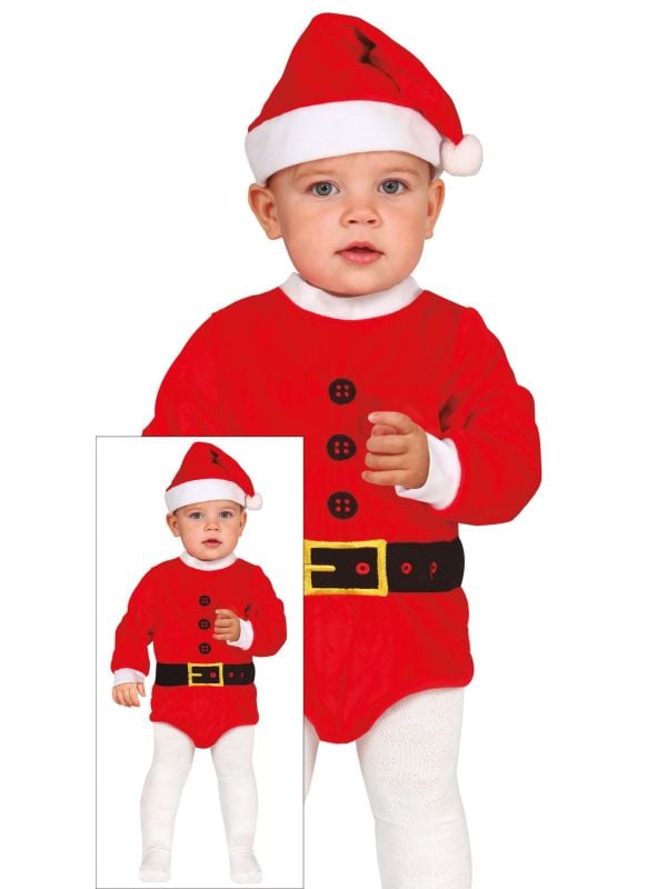 Kleine kerstman baby romper