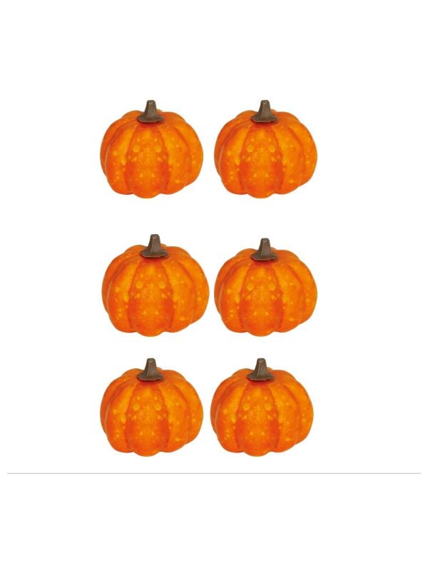 Kleine pompoenen halloween 6 stuks