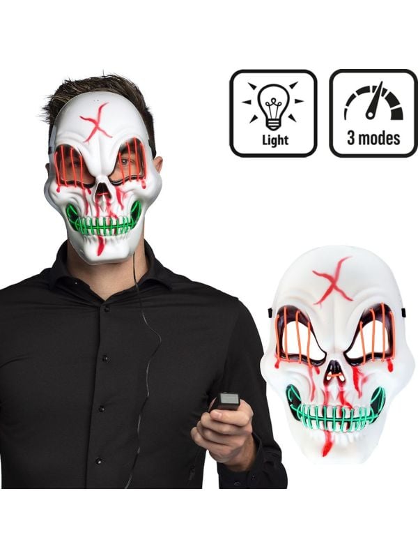 LED Masker Bloederige Schedel Halloween