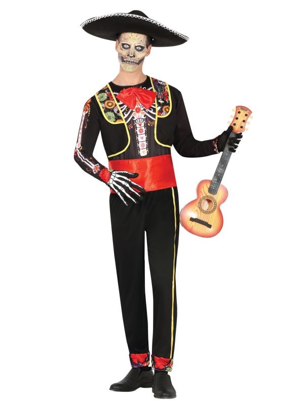 Mariachi skelet kostuum heren