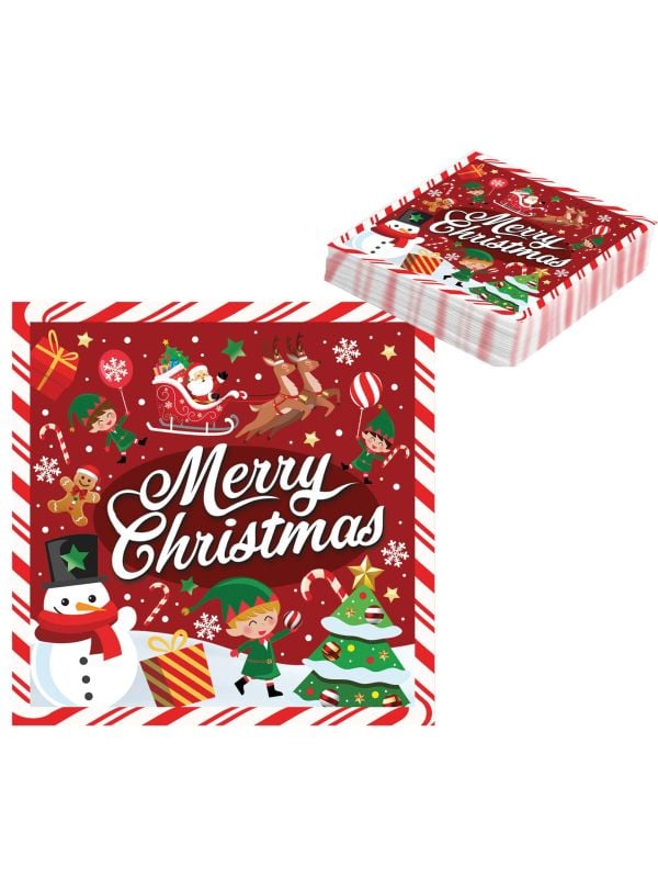 Merry Christmas kerst servetten 20 stuks