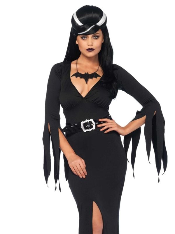 Mysterieuze morticia jurk dames