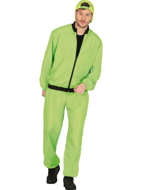 Neon Groene Trainingspak 80's 90's heren