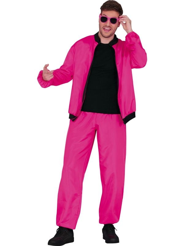 Neon Roze Trainingspak 80's 90's heren