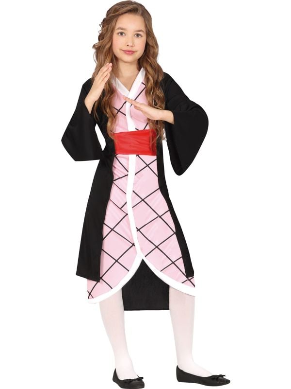 Nezuko Kinder Kimono Ninja Roze/Zwart