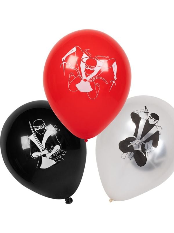 Ninja Latex Ballonnen 6 Stuks