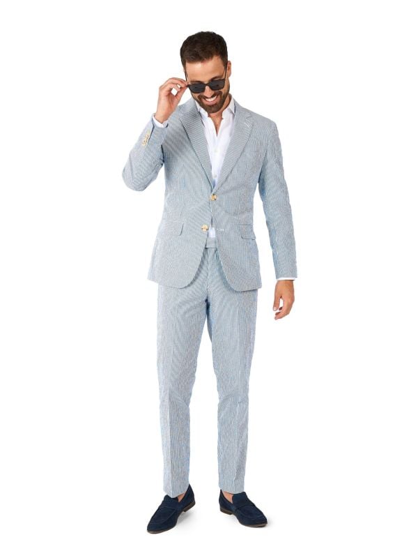 Opposuits Daily Heren Daily Seer Sucker Kostuum Blauw