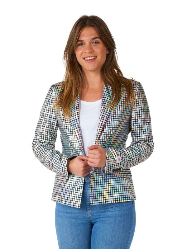 Opposuits Dames Blazer Discoballer Zilver