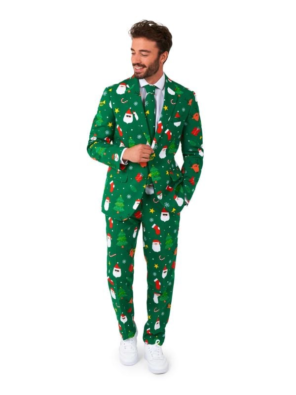 Opposuits Heren Festivity Kerst Kostuum Groen