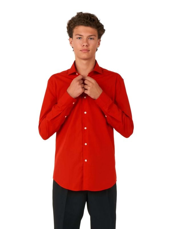 Opposuits Tieners Overhemd Red Devil Rood