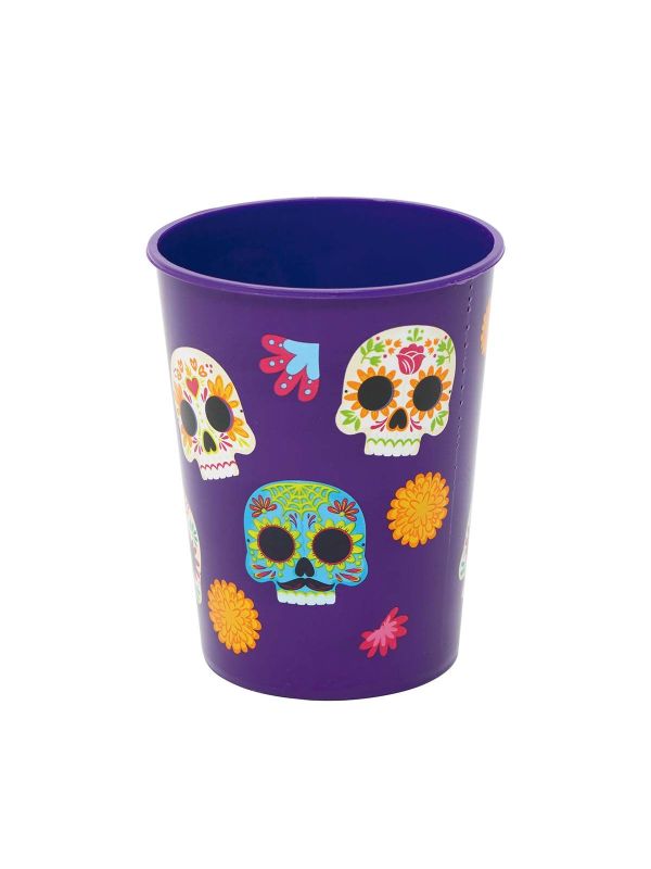 Paarse skulls partybeker plastic