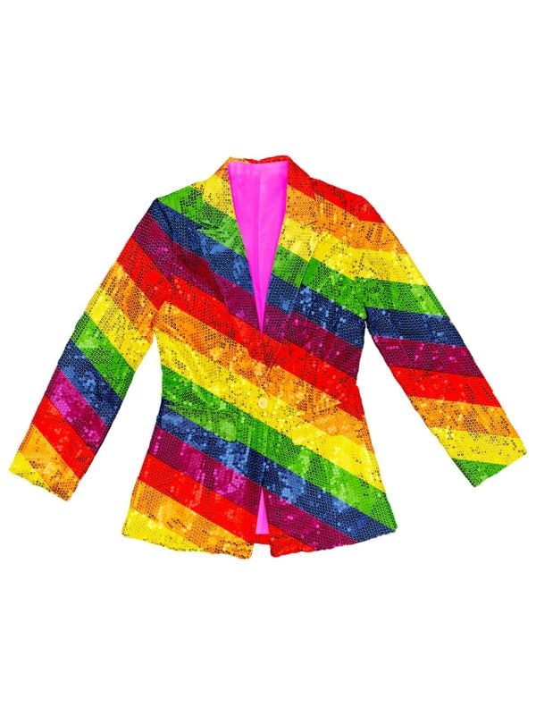 Pailletten colbert dames pride regenboog