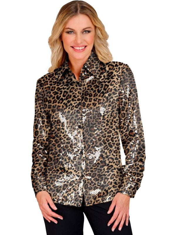 Panter pailletten blouse