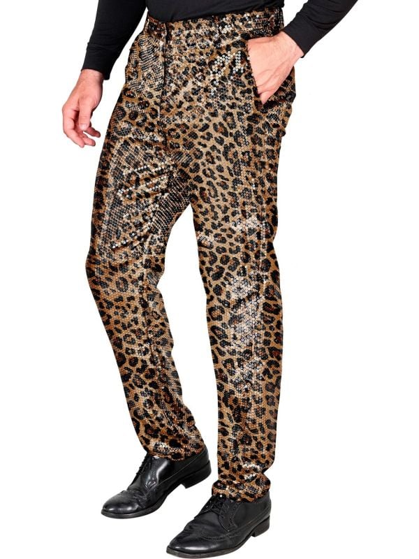 Panter pailletten broek