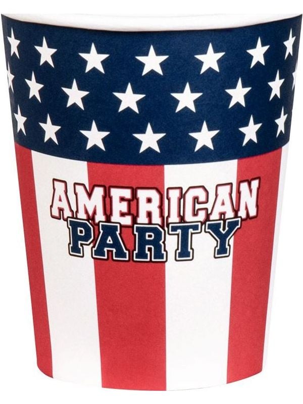 Papieren 'AMERICAN PARTY' Bekertjes 10 stuks