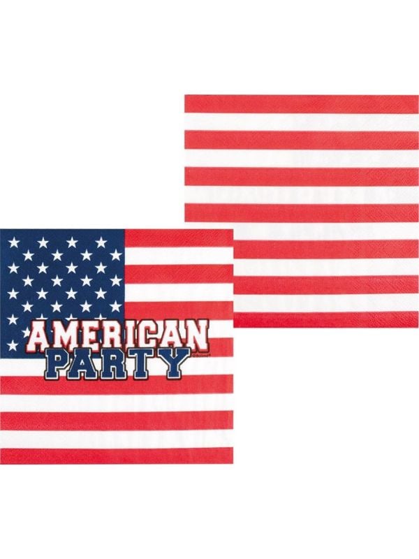 Papieren 'AMERICAN PARTY' Servetten 20 stuks