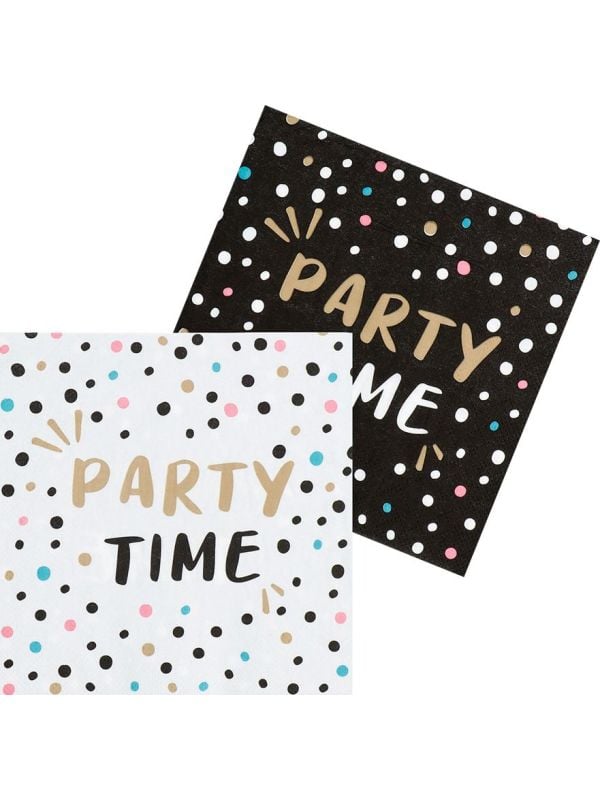 Papieren 'Party Time' Verjaardag Servetten 20 stuks