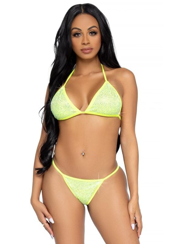 Phoenix neon gele bikini set zomer festival