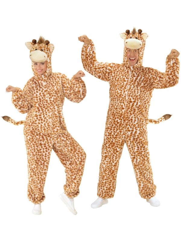 Pluche giraffe jumpsuit carnaval