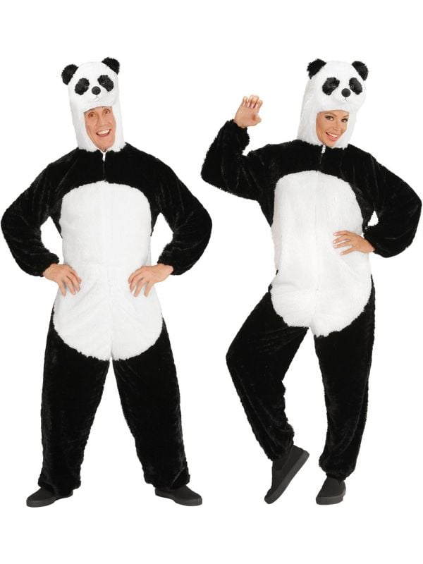 Pluche panda jumpsuit carnaval