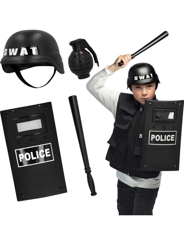 Politie SWAT Kinder Accessoires 4-delig