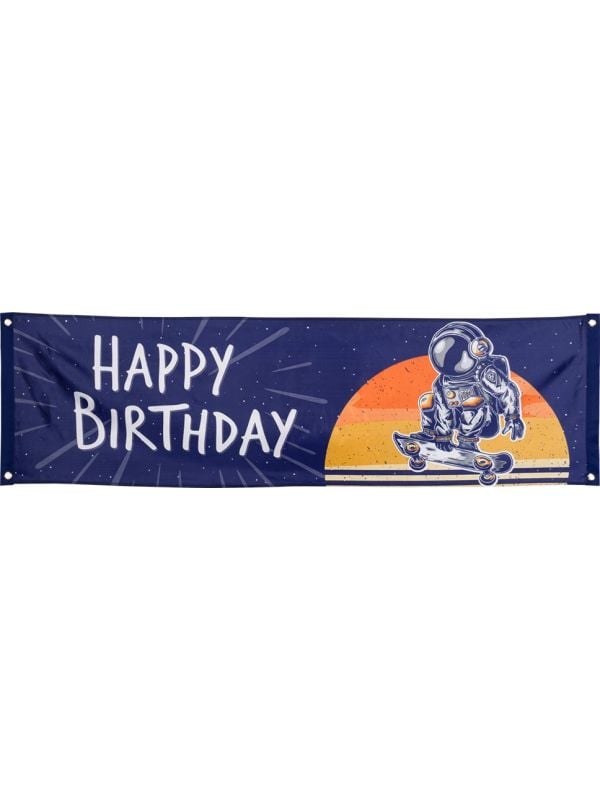 Polyester 'Happy Birthday' Banner Ruimte Astronaut