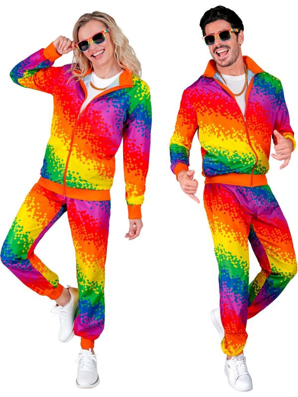 Regenboog pixel trainingspak unisex