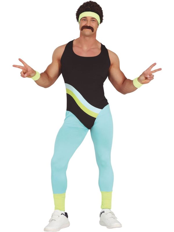 Retro aerobics kostuum man