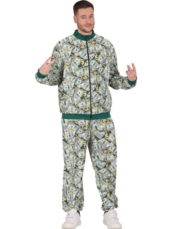 Retro Groene Tracksuit Volwassenen Money