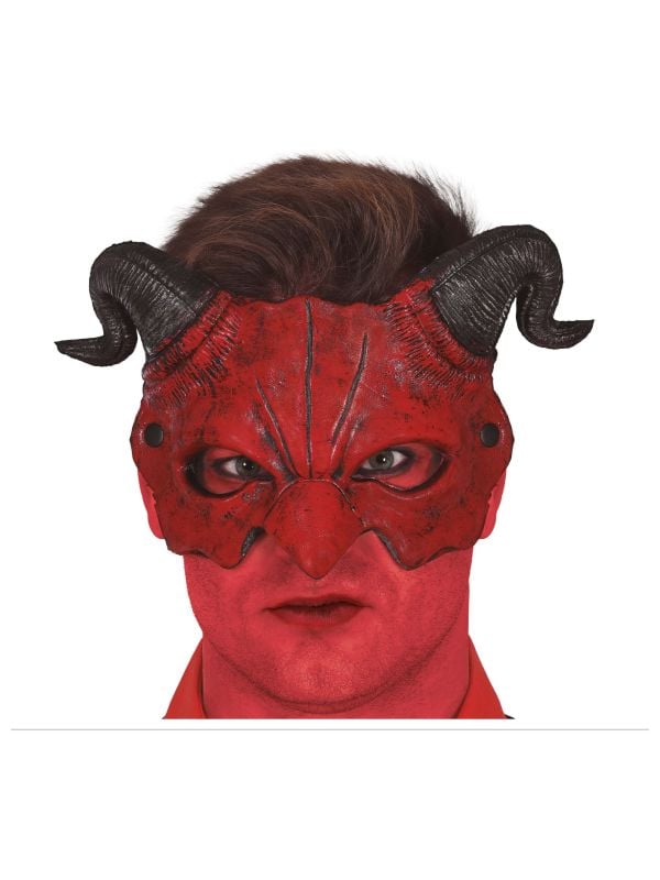 Rood demonen half masker