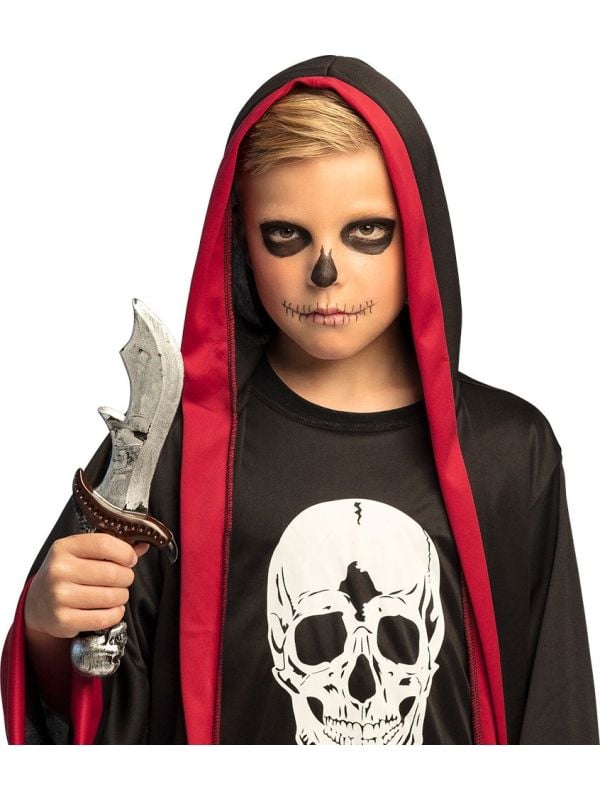 Rood/Zwarte Skull Master Dolk 29cm