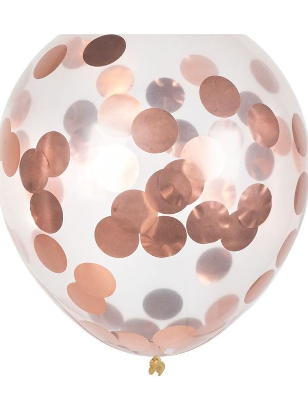 Rosé Goud Confettiballonnen 5 Stuks