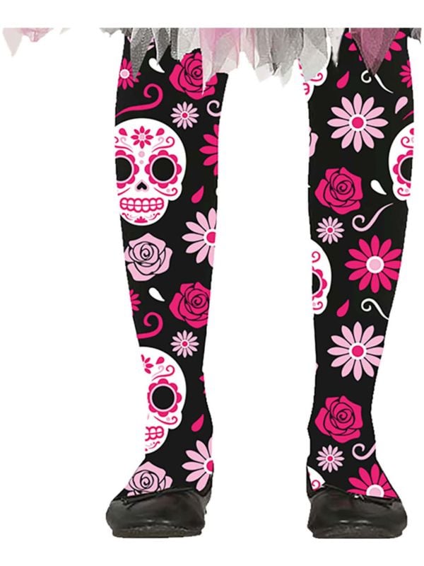 Roze doodskop panty meisjes