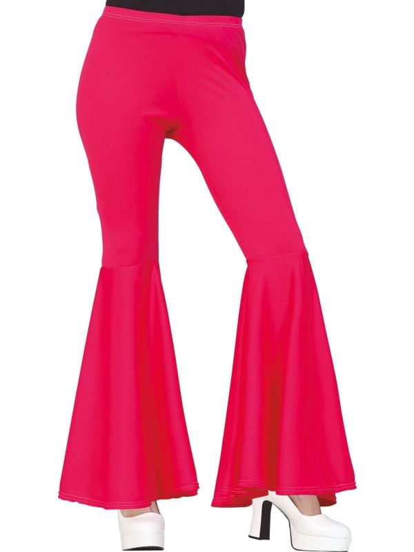 Roze Elastische Bell Bottom Broek