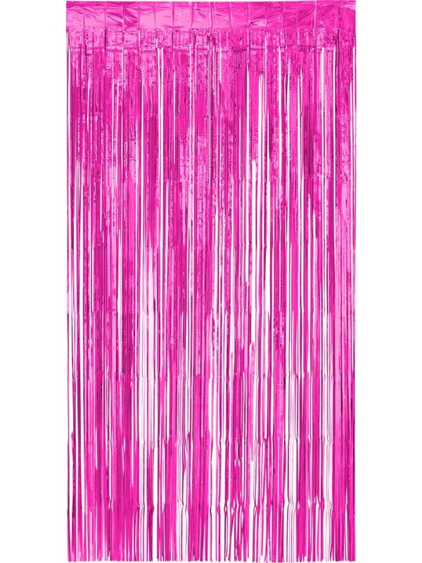 Roze Franjegordijn Metallic 200cm