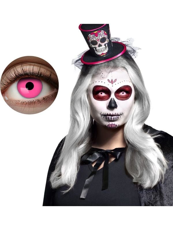 Roze UV Flash Maandlenzen Halloween