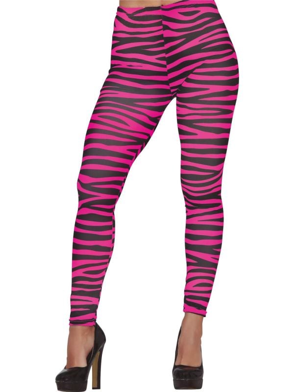 Roze Zebraleggings Dames